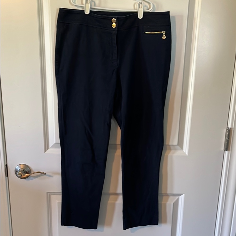 Anne Klein Black Pants with Gold Accents